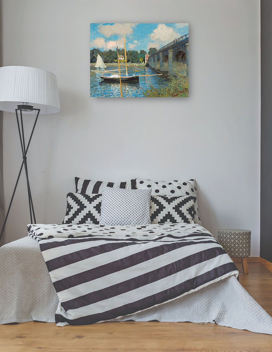 Foto 4 pulgar | Cuadro Decorativo - El Puente De Argenteuil- Claude Monet - Religión - 77x102 - Impresión En Lienzo - Fine Art Tj