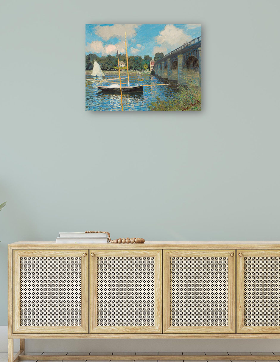 Foto 5 pulgar | Cuadro Decorativo - El Puente De Argenteuil- Claude Monet - Religión - 77x102 - Impresión En Lienzo - Fine Art Tj