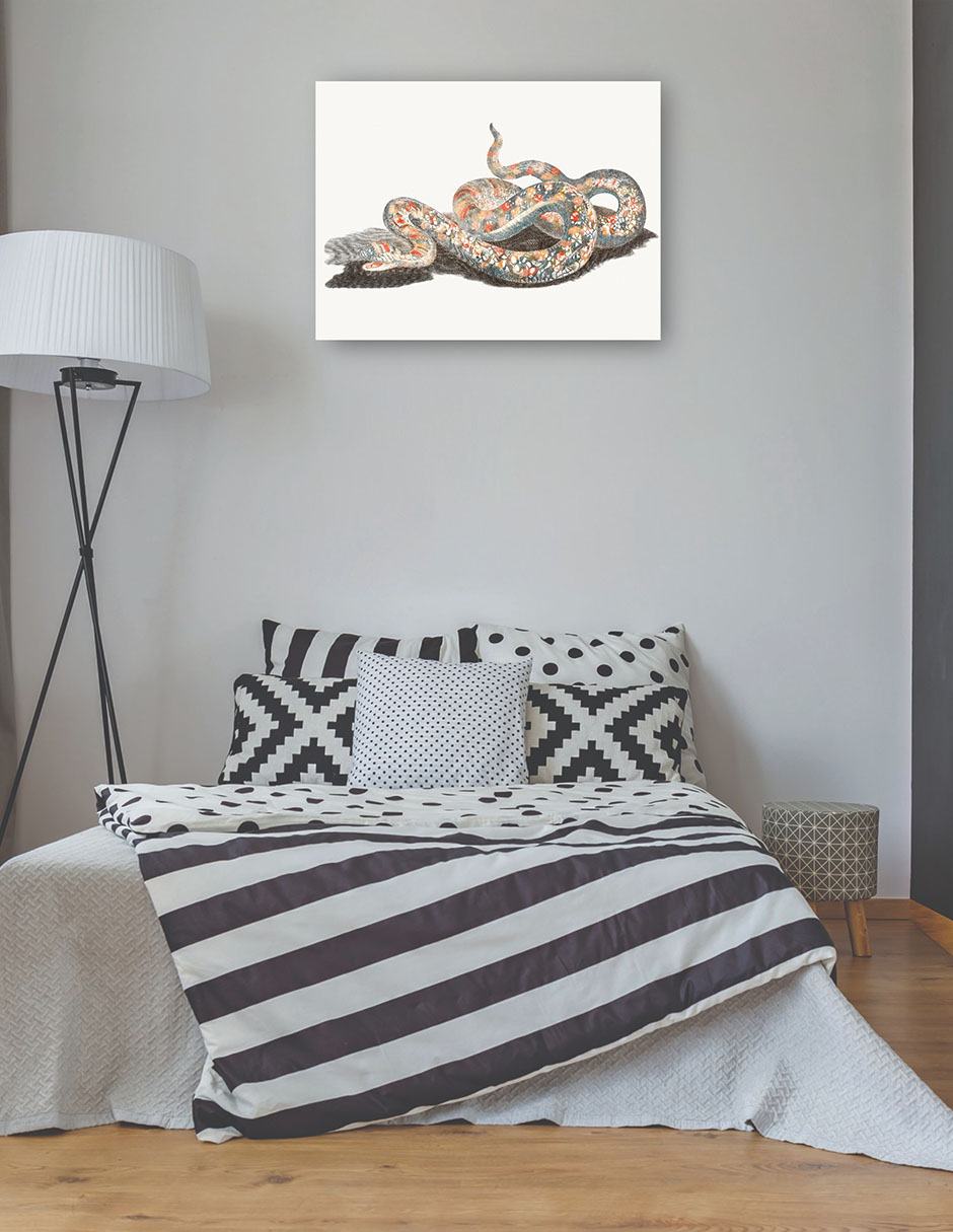 Foto 3 | Cuadro Decorativo - Una Serpiente- Johan Teyler - Animales - 46x61 - Impresión En Lienzo - Fine Art Tj