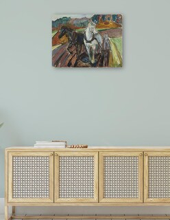 Foto 4 | Cuadro Decorativo - Arado De Otoño (1919)- Edvard Munch - Animales - 107x143 - Impresión En Lienzo - Fine Art Tj