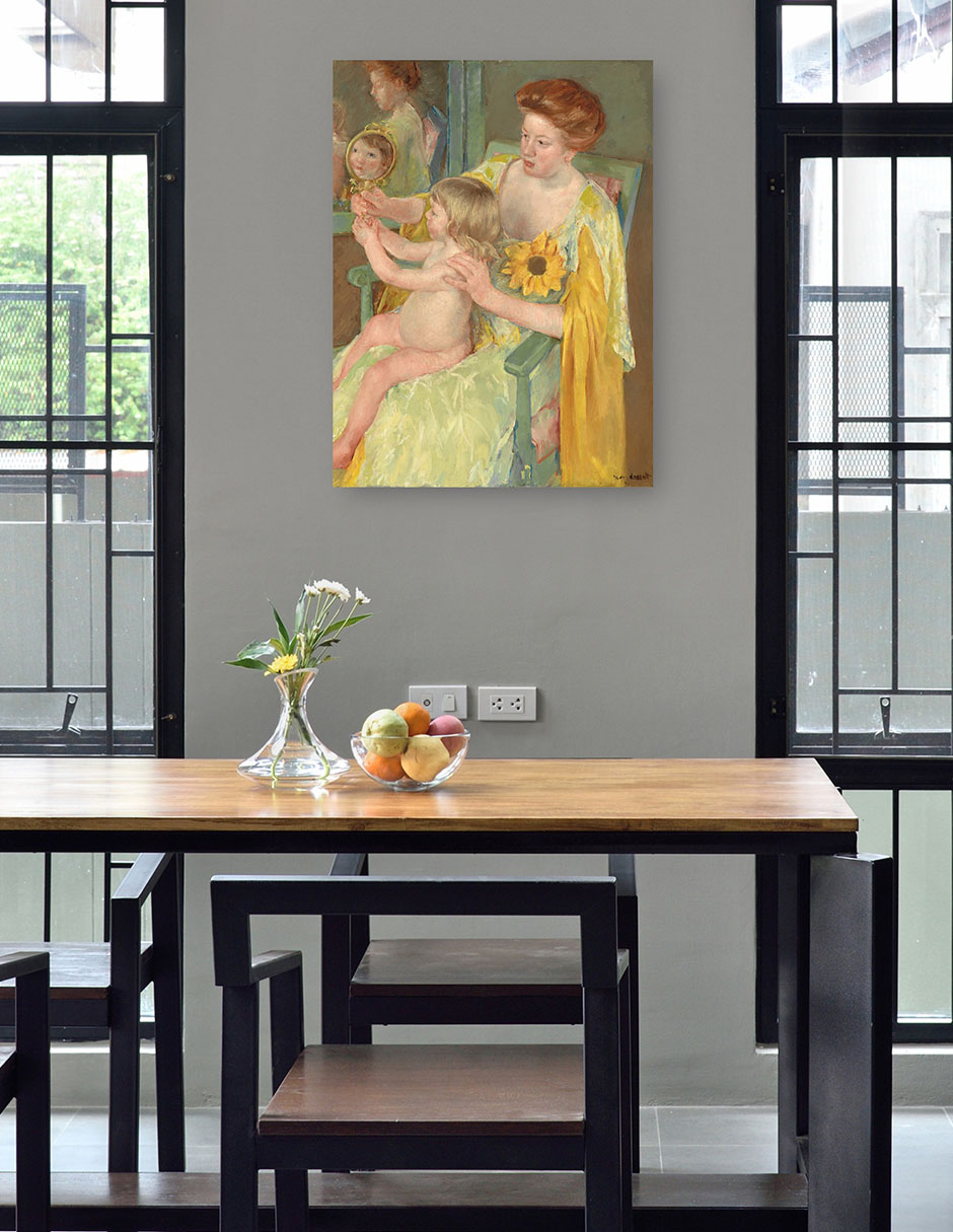 Foto 4 | Cuadro Decorativo - Mujer Con Un Girasol- Mary Cassatt - Fotografía - 69x92 - Impresión En Lienzo - Fine Art Tj
