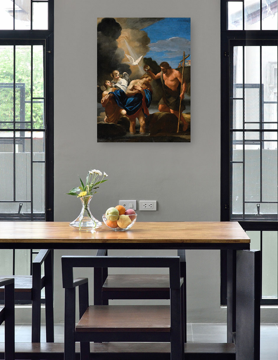 Foto 5 pulgar | Cuadro Decorativo - El Bautismo De Cristo (ca. 1650)- Andrea Sacchi - Religión - 46x61 - Impresión En Lienzo - Fine
