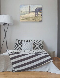 Foto 3 | Cuadro Decorativo - El Faro De Honfleur (1886)- Georges Seurat - Costa - 28x36 - Impresión En Lienzo - Fine Art Tj