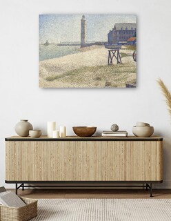 Foto 5 | Cuadro Decorativo - El Faro De Honfleur (1886)- Georges Seurat - Costa - 28x36 - Impresión En Lienzo - Fine Art Tj