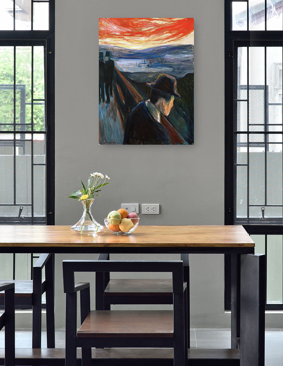 Foto 5 pulgar | Cuadro Decorativo - Desesperación (1892)- Edvard Munch - Paisaje - 46x61 - Impresión En Lienzo - Fine Art Tj