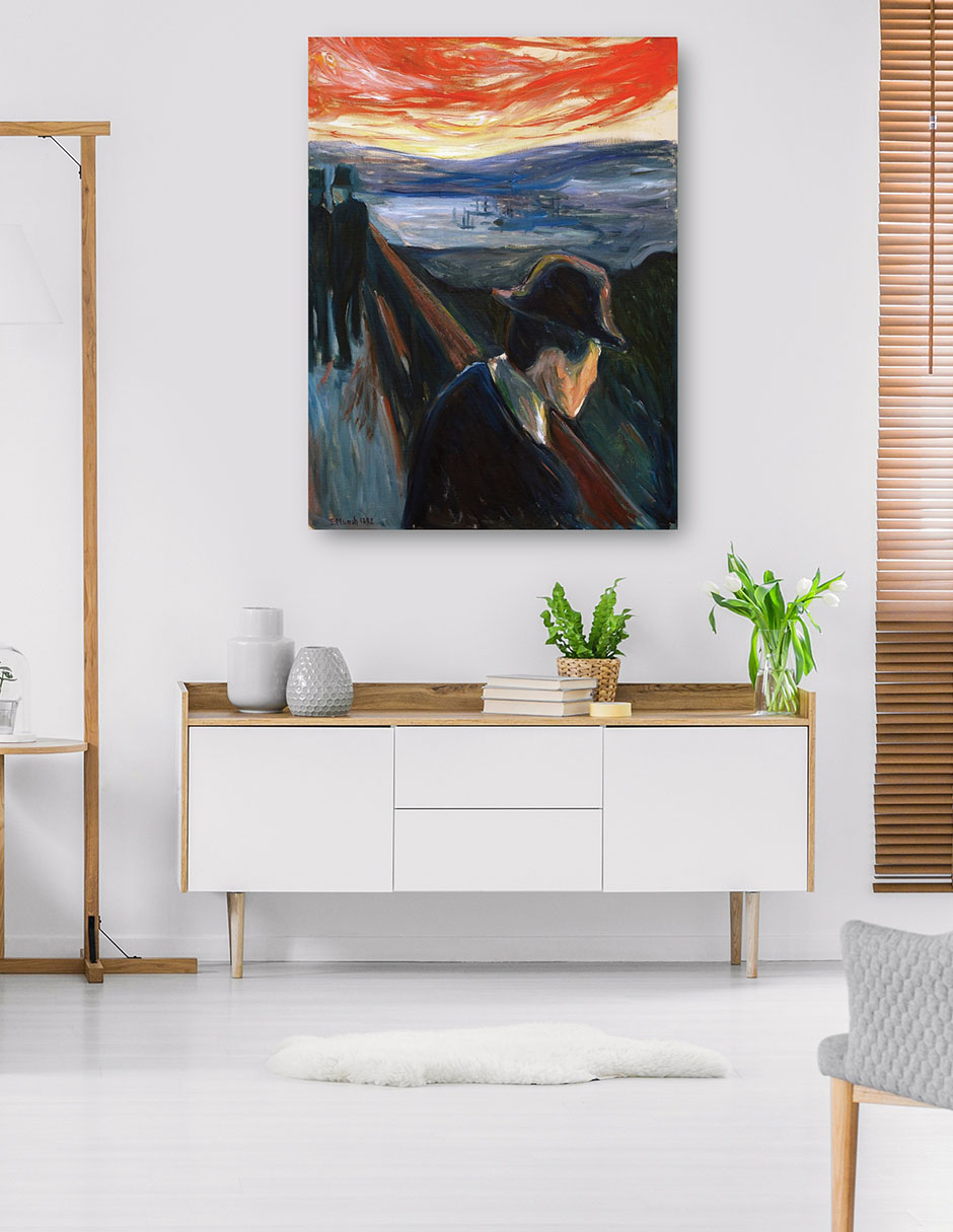 Foto 6 pulgar | Cuadro Decorativo - Desesperación (1892)- Edvard Munch - Paisaje - 46x61 - Impresión En Lienzo - Fine Art Tj