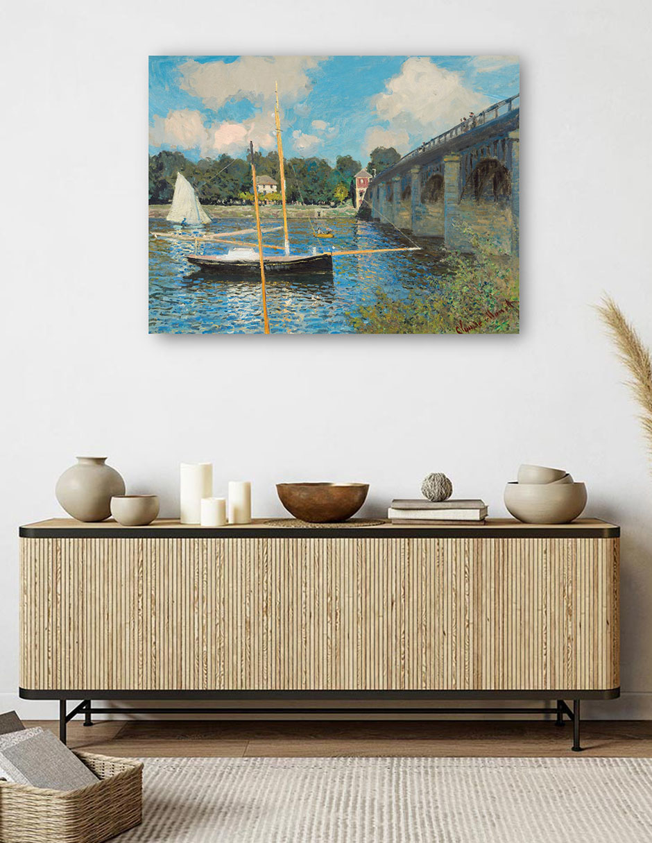 Foto 6 pulgar | Cuadro Decorativo - El Puente De Argenteuil- Claude Monet - Religión - 28x36 - Impresión En Lienzo - Fine Art Tj