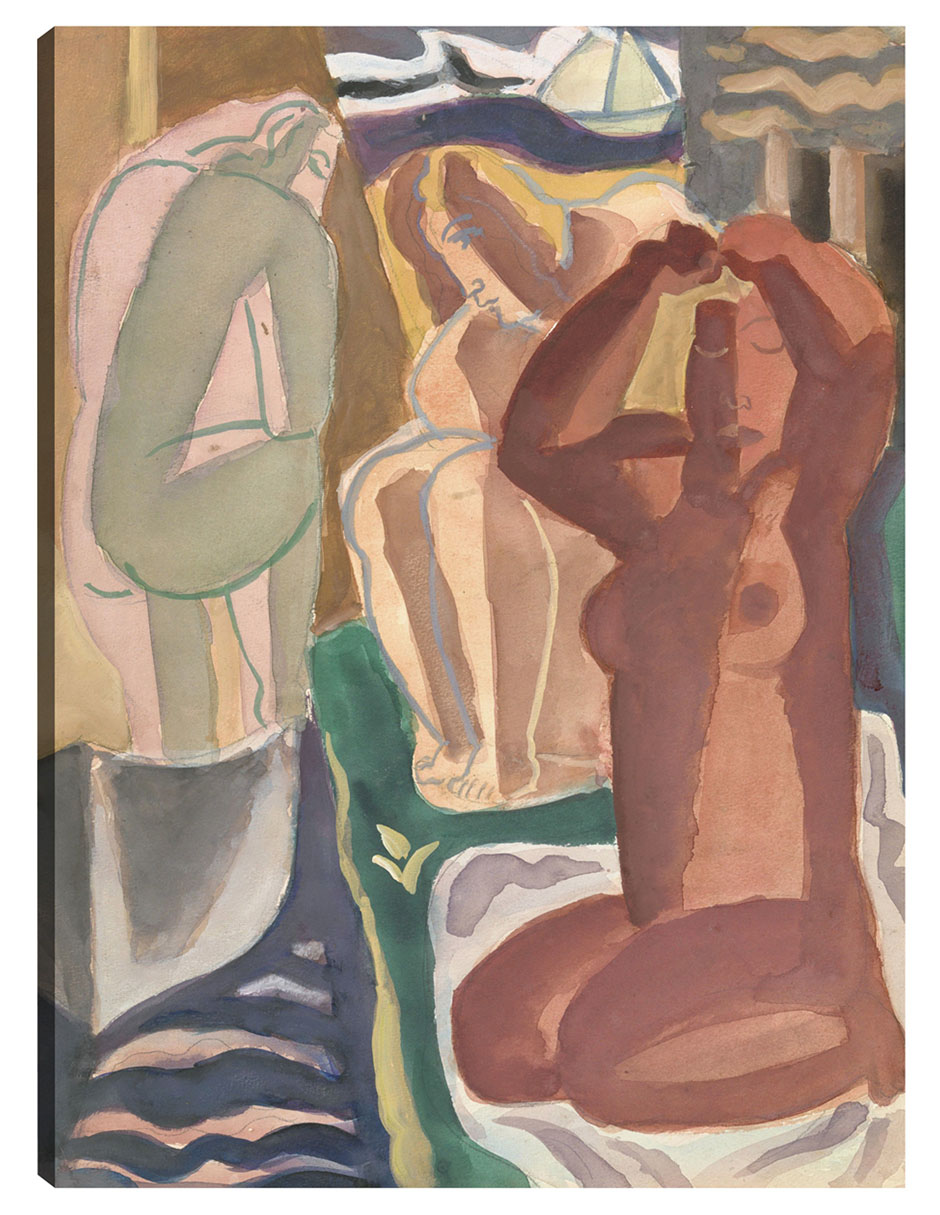 Foto 1 | Cuadro Decorativo - Dos Mujeres Bañándose (1929)- Leo Gestel - Fotografía - 69x92 - Impresión En Lienzo - Fine Art Tj