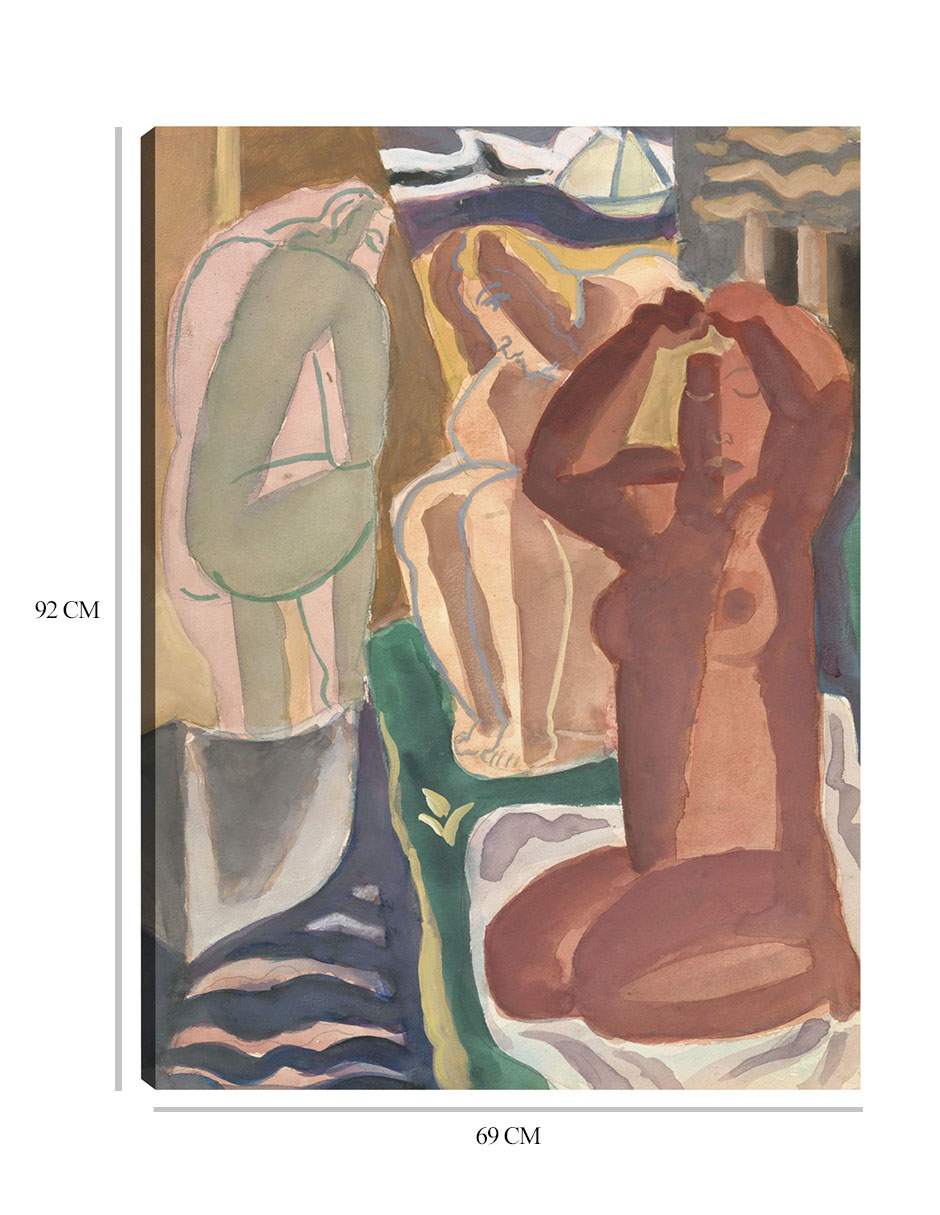 Foto 7 pulgar | Cuadro Decorativo - Dos Mujeres Bañándose (1929)- Leo Gestel - Fotografía - 69x92 - Impresión En Lienzo - Fine Art Tj