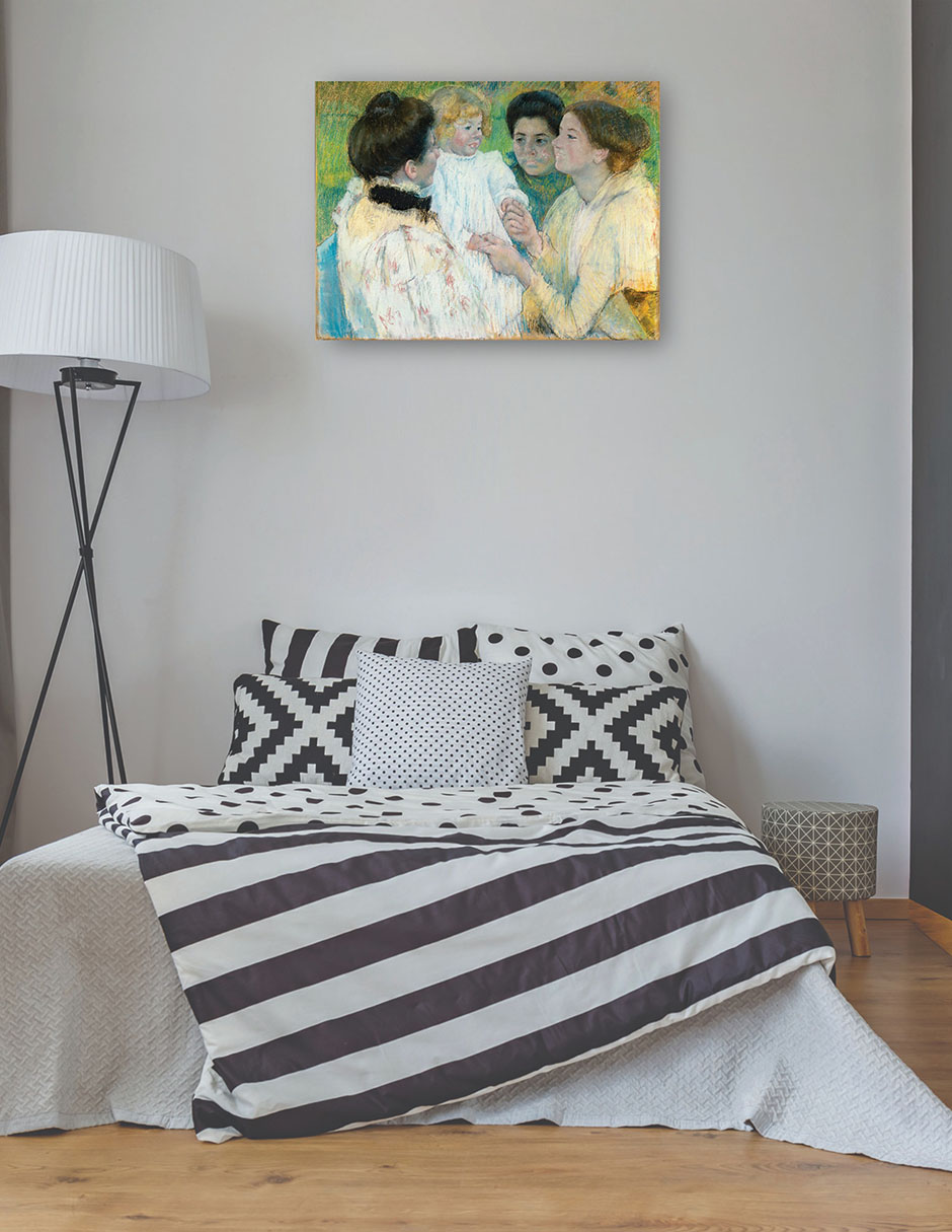 Foto 4 pulgar | Cuadro Decorativo - Mujeres Admirando A Un Niño (1897)- Mary Cassatt - Religión - 28x36 - Impresión En Lienzo - Fi