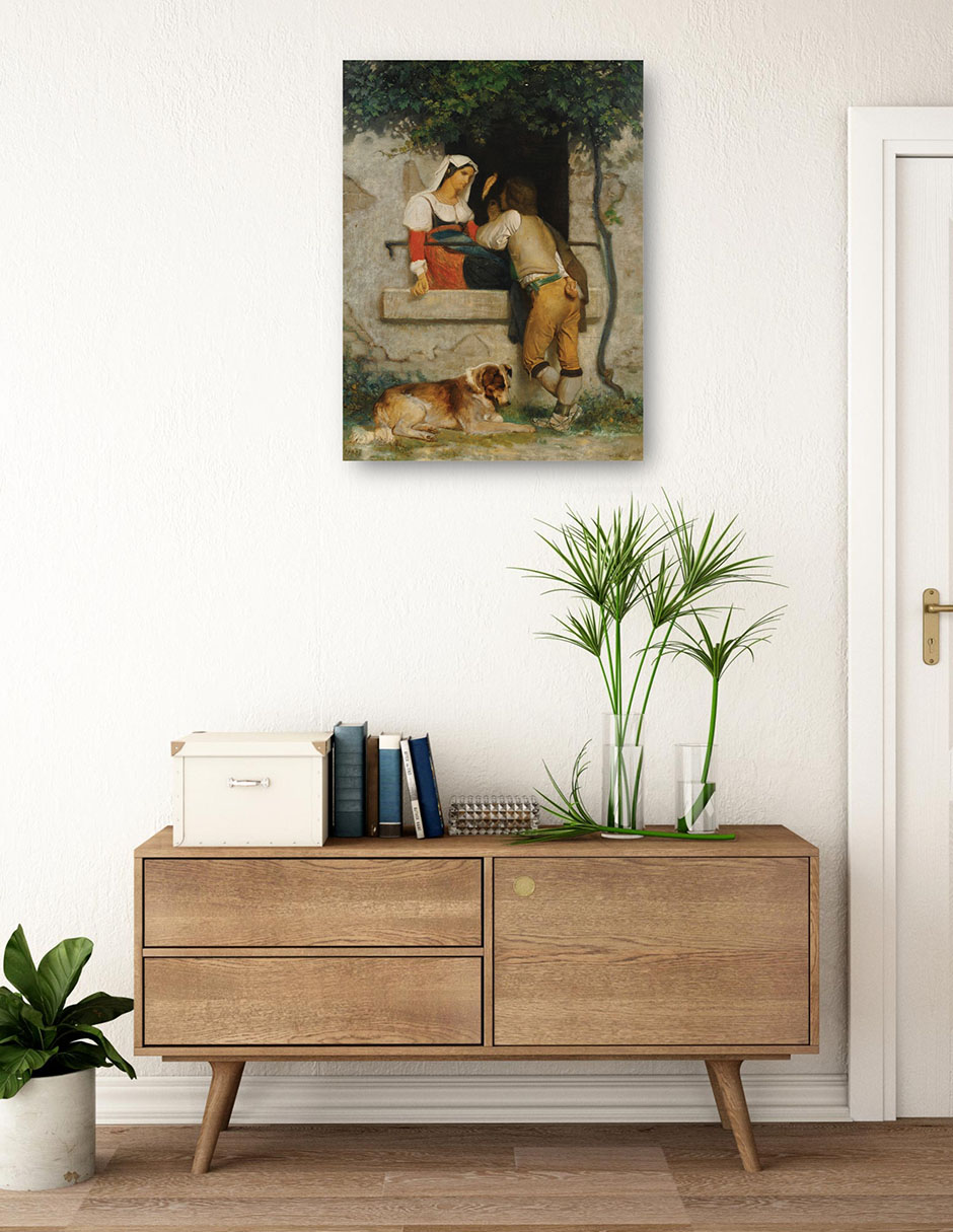 Foto 4 pulgar | Cuadro Decorativo - Amantes Italianos- William Bouguereau - Fotografía - 28x36 - Impresión En Lienzo - Fine Art Tj