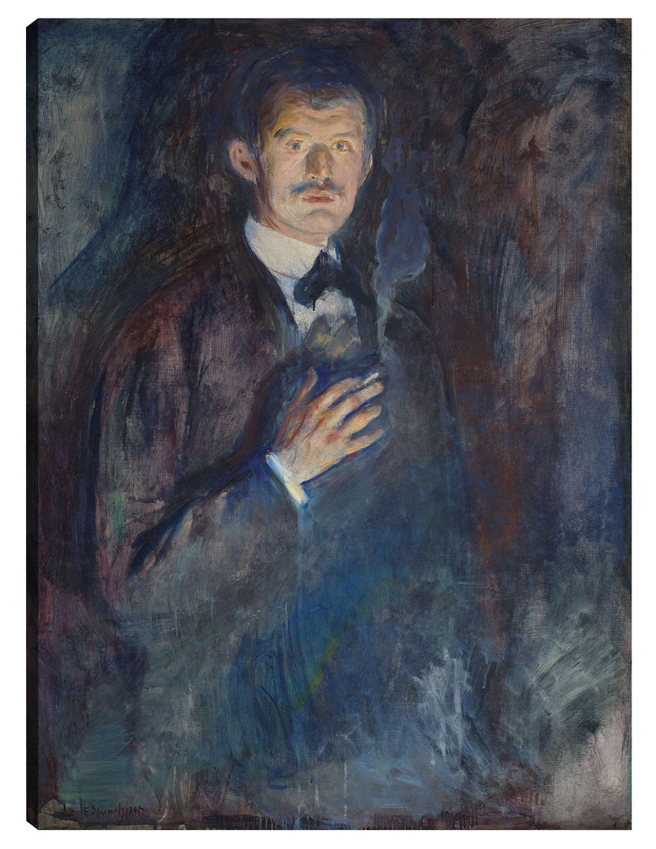 Foto 2 pulgar | Cuadro Decorativo - Autorretrato Con Cigarrillo (1895)- Edvard Munch - Fotografía - 77x102 - Impresión En Lienzo