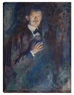 Foto 1 | Cuadro Decorativo - Autorretrato Con Cigarrillo (1895)- Edvard Munch - Fotografía - 77x102 - Impresión En Lienzo