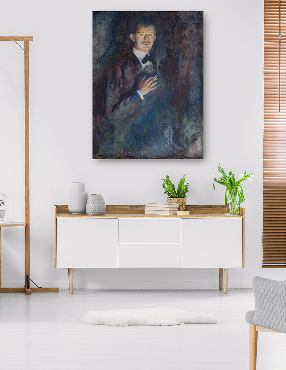 Foto 5 | Cuadro Decorativo - Autorretrato Con Cigarrillo (1895)- Edvard Munch - Fotografía - 77x102 - Impresión En Lienzo