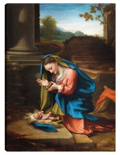 Foto 1 | Cuadro Decorativo - Adoración Del Niño Jesús (1518-1520)- Correggio - Religión - 46x61 - Impresión En Lienzo - Fi