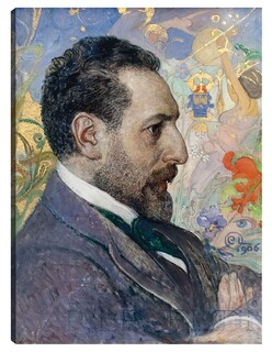 Foto 1 | Cuadro Decorativo - Retrato De Óscar Levertin (1906)- Carl Larsson - Fotografía - 69x92 - Impresión En Lienzo - Fi