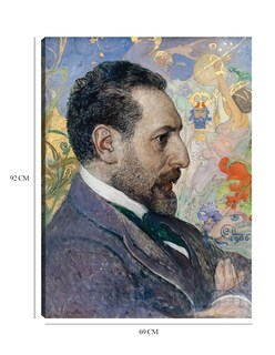 Foto 6 | Cuadro Decorativo - Retrato De Óscar Levertin (1906)- Carl Larsson - Fotografía - 69x92 - Impresión En Lienzo - Fi
