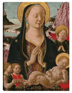 Foto 1 | Cuadro Decorativo - Virgen Y El Niño Con Ángeles- Ferrarese 15th Century - Religión - 69x92 - Impresión En Li