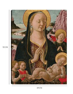 Foto 6 | Cuadro Decorativo - Virgen Y El Niño Con Ángeles- Ferrarese 15th Century - Religión - 69x92 - Impresión En Li