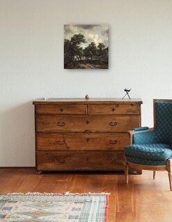 Foto 3 | Cuadro Decorativo - Cabaña Entre Árboles- Meindert Hobbema - Paisaje - 72x72 - Impresión En Lienzo - Fine Art Tj