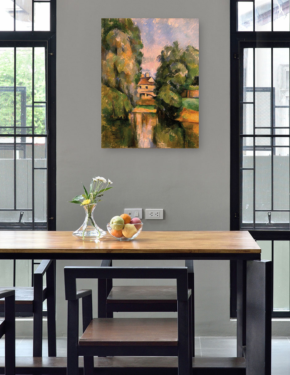 Foto 5 pulgar | Cuadro Decorativo - Casa De Campo Junto A Un Río- Paul Cézanne - Paisaje - 46x61 - Impresión En Lienzo - Fine Art Tj