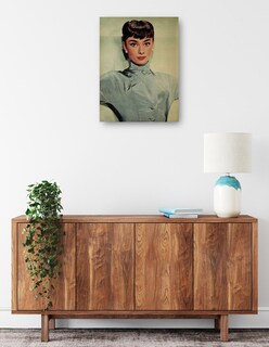 Foto 2 | Cuadro Decorativo - Audrey Hepburn, 1953- Unknown - Fotografía - 28x36 - Impresión En Lienzo - Fine Art Tj