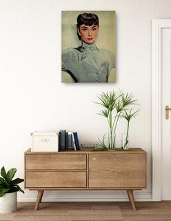 Foto 3 | Cuadro Decorativo - Audrey Hepburn, 1953- Unknown - Fotografía - 28x36 - Impresión En Lienzo - Fine Art Tj
