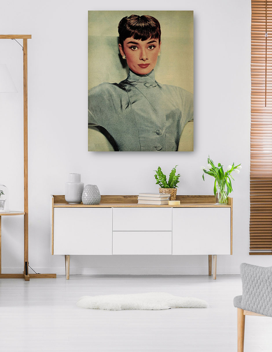 Foto 6 pulgar | Cuadro Decorativo - Audrey Hepburn, 1953- Unknown - Fotografía - 28x36 - Impresión En Lienzo - Fine Art Tj