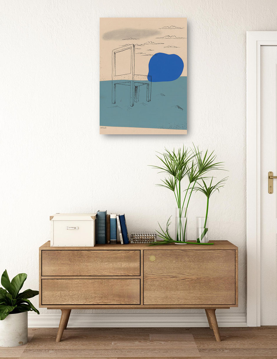 Foto 3 | Cuadro Decorativo - Paisaje Con Silla (1929-1930)- Mikuláš Galanda - Abstracto - 77x102 - Impresión En Lienzo - Fi