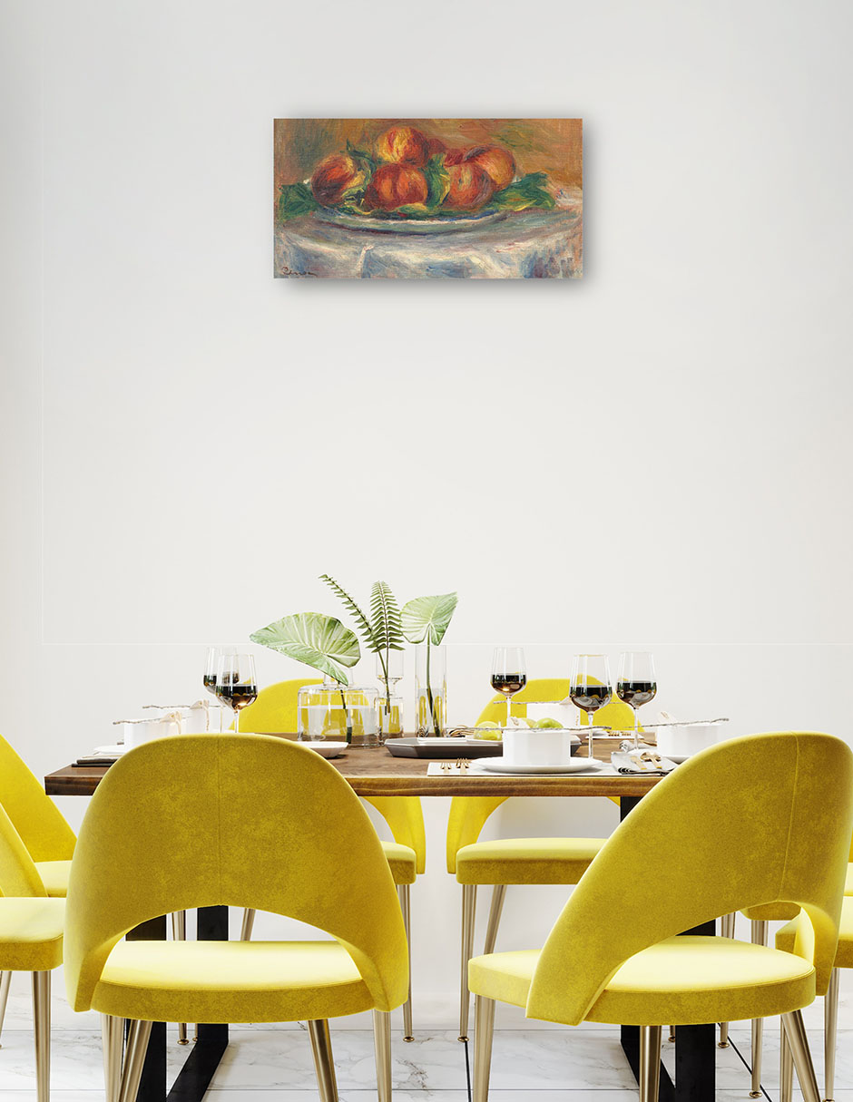 Foto 4 pulgar | Cuadro Decorativo - Melocotones En Un Plato- Pierre-auguste Renoir - Fotografía - 46x89 - Impresión En Lienzo - Fin