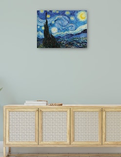 Foto 4 | Cuadro Decorativo - La Noche Estrellada (1889)- Vincent Van Gogh - Paisaje - 69x92 - Impresión En Lienzo - Fine Art Tj