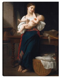 Foto 1 | Cuadro Decorativo - Estrenos Caricias (1901)- William Bouguereau - Fotografía - 28x36 - Impresión En Lienzo - Fine Ar