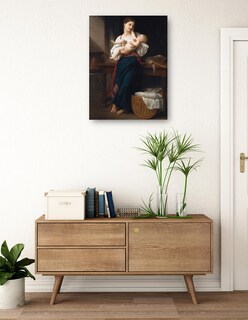 Foto 3 | Cuadro Decorativo - Estrenos Caricias (1901)- William Bouguereau - Fotografía - 28x36 - Impresión En Lienzo - Fine Ar