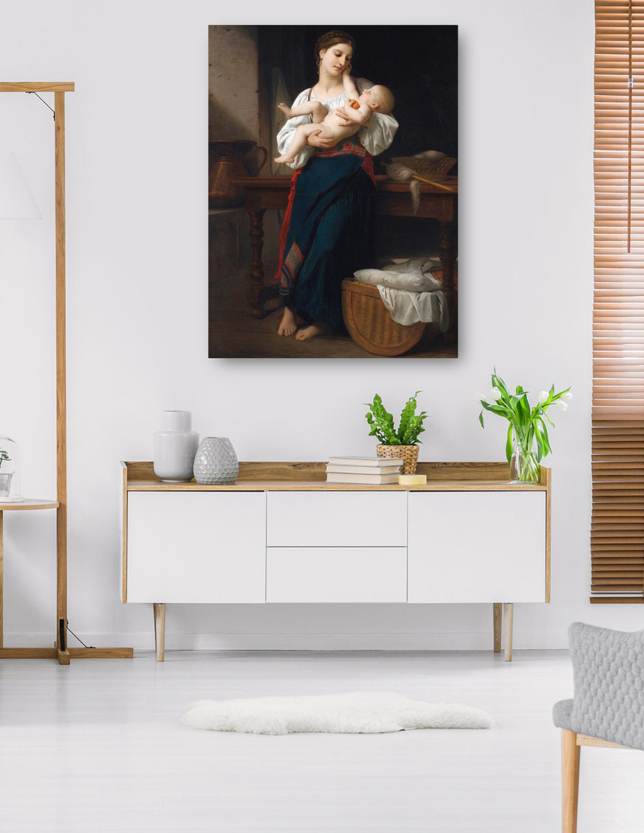 Foto 6 pulgar | Cuadro Decorativo - Estrenos Caricias (1901)- William Bouguereau - Fotografía - 28x36 - Impresión En Lienzo - Fine Ar