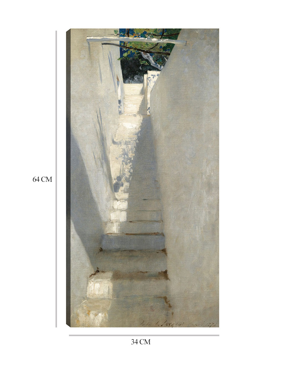 Foto 7 pulgar | Cuadro Decorativo - Escalera En Capri (1878)- John Singer Sargent - Ciudades - 34x64 - Impresión En Lienzo - Fine Art T
