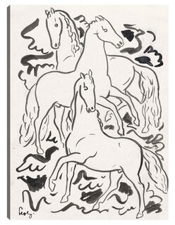Foto 1 | Cuadro Decorativo - Tres Caballos (1925)- Leo Gestel - Animales - 46x61 - Impresión En Lienzo - Fine Art Tj