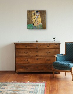 Foto 3 | Cuadro Decorativo - El Beso- Gustav Klimt - Abstracto - 89x89 - Impresión En Lienzo - Fine Art Tj