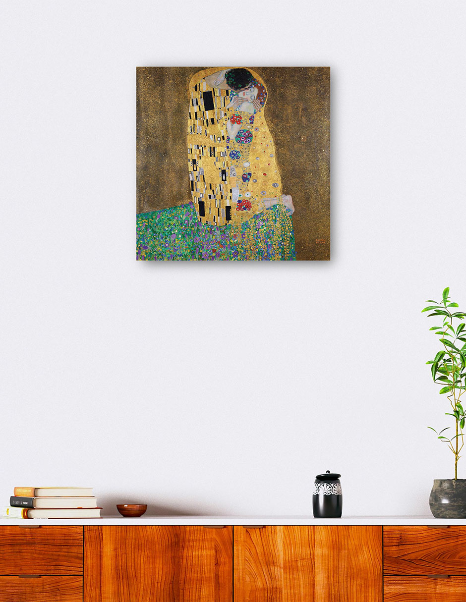 Foto 6 pulgar | Cuadro Decorativo - El Beso- Gustav Klimt - Abstracto - 89x89 - Impresión En Lienzo - Fine Art Tj