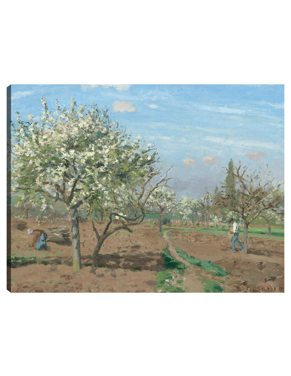 Foto 2 pulgar | Cuadro Decorativo - Huerto En Flor Louveciennes- Camille Pissarro - Religión - 46x61 - Impresión En Lienzo - Fine Art