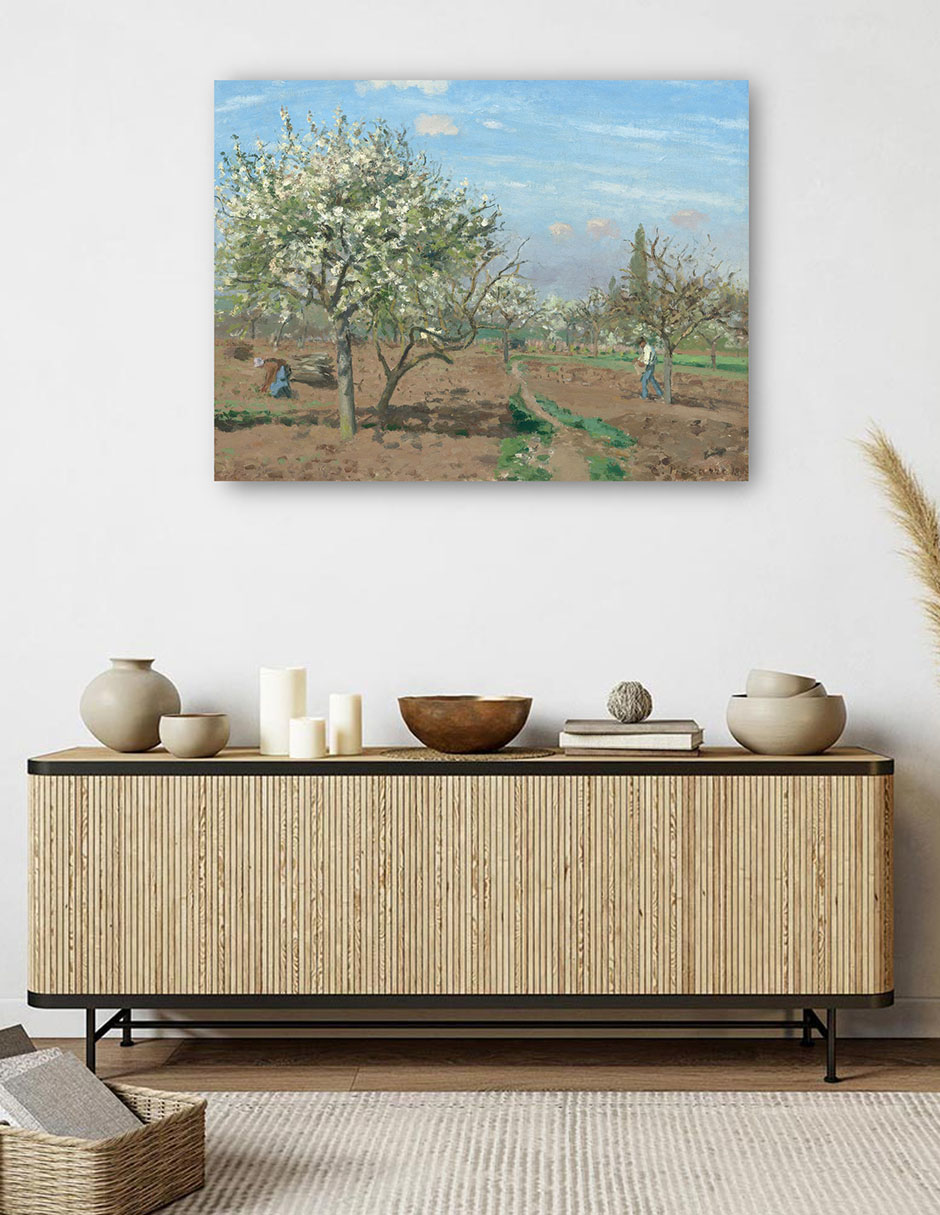 Foto 6 pulgar | Cuadro Decorativo - Huerto En Flor Louveciennes- Camille Pissarro - Religión - 46x61 - Impresión En Lienzo - Fine Art