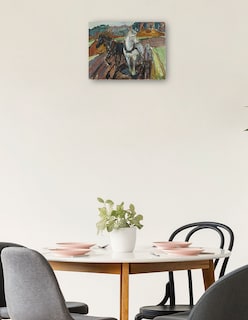 Foto 2 | Cuadro Decorativo - Arado De Otoño (1919)- Edvard Munch - Animales - 28x36 - Impresión En Lienzo - Fine Art Tj
