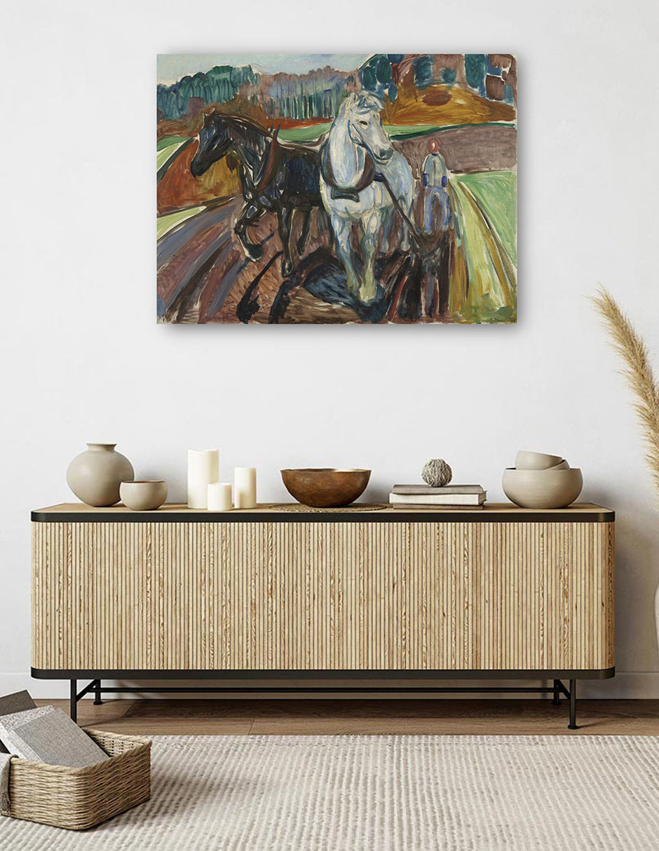 Foto 6 pulgar | Cuadro Decorativo - Arado De Otoño (1919)- Edvard Munch - Animales - 28x36 - Impresión En Lienzo - Fine Art Tj