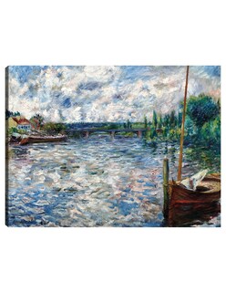 Foto 1 | Cuadro Decorativo - El Sena En Chatou (1874)- Pierre-auguste Renoir - Paisaje - 69x92 - Impresión En Lienzo - Fine Art