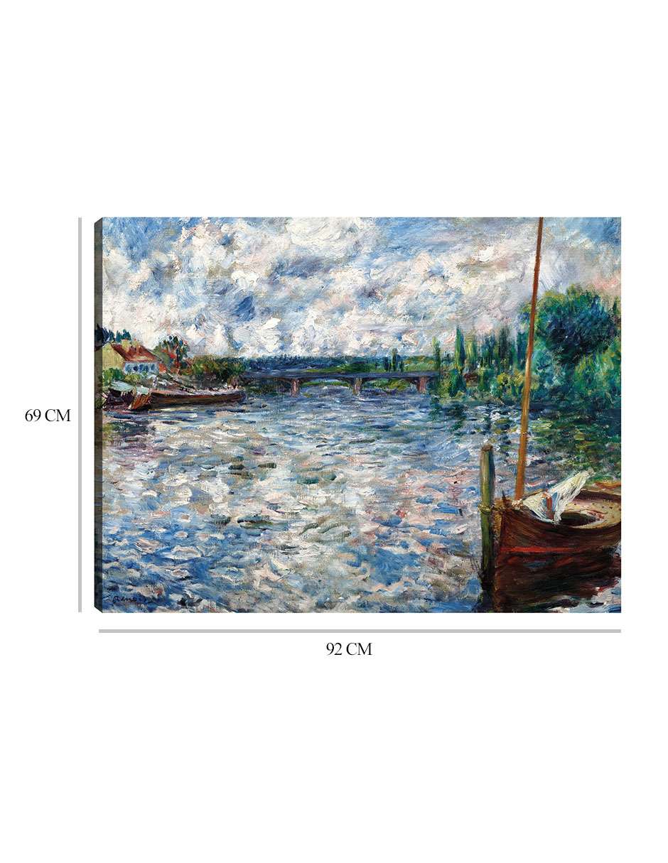 Foto 7 pulgar | Cuadro Decorativo - El Sena En Chatou (1874)- Pierre-auguste Renoir - Paisaje - 69x92 - Impresión En Lienzo - Fine Art