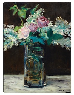 Foto 1 | Cuadro Decorativo - Jarrón De Lilas Y Rosas Blancas (1883)- Edouard Manet - Floral - 69x92 - Impresión En Lienzo
