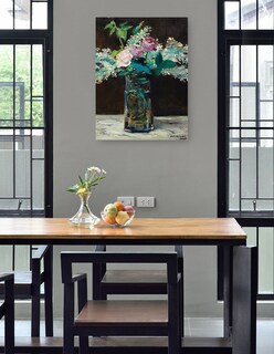 Foto 4 | Cuadro Decorativo - Jarrón De Lilas Y Rosas Blancas (1883)- Edouard Manet - Floral - 69x92 - Impresión En Lienzo