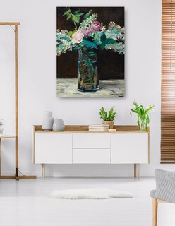 Foto 5 | Cuadro Decorativo - Jarrón De Lilas Y Rosas Blancas (1883)- Edouard Manet - Floral - 69x92 - Impresión En Lienzo