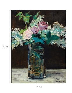Foto 6 | Cuadro Decorativo - Jarrón De Lilas Y Rosas Blancas (1883)- Edouard Manet - Floral - 69x92 - Impresión En Lienzo