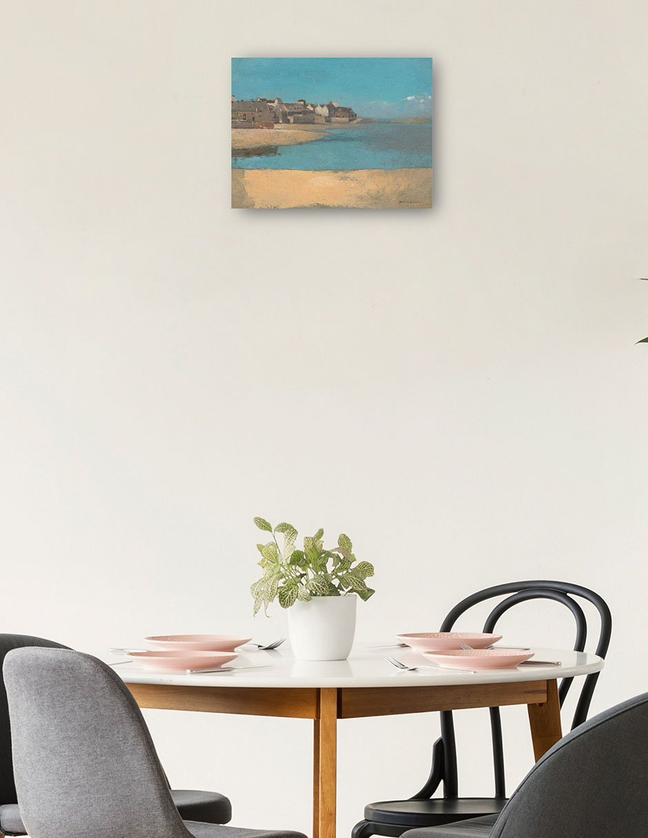 Foto 2 | Cuadro Decorativo - Pueblo Junto Al Mar En Bretaña- Odilon Redon - Religión - 28x36 - Impresión En Lienzo - Fine Art T