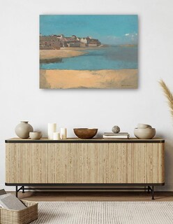 Foto 5 | Cuadro Decorativo - Pueblo Junto Al Mar En Bretaña- Odilon Redon - Religión - 28x36 - Impresión En Lienzo - Fine Art T